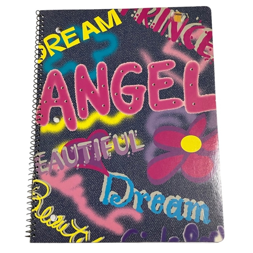 Vintage Y2K Starpoint FAB Spiral Notebook Angel Dream Flower Graffiti Design